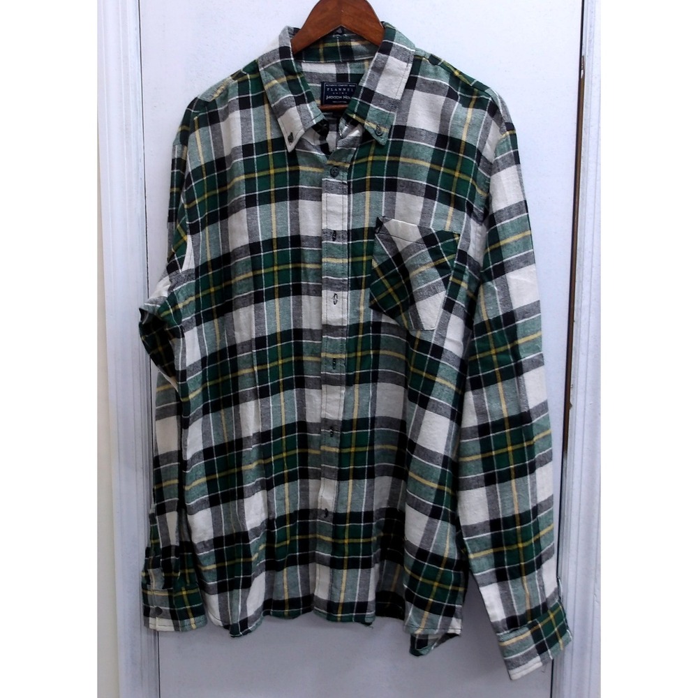 Jackson‎ Hole Flannel Shirt Authentic Comfort Wear Green Plaid XXL / #1253